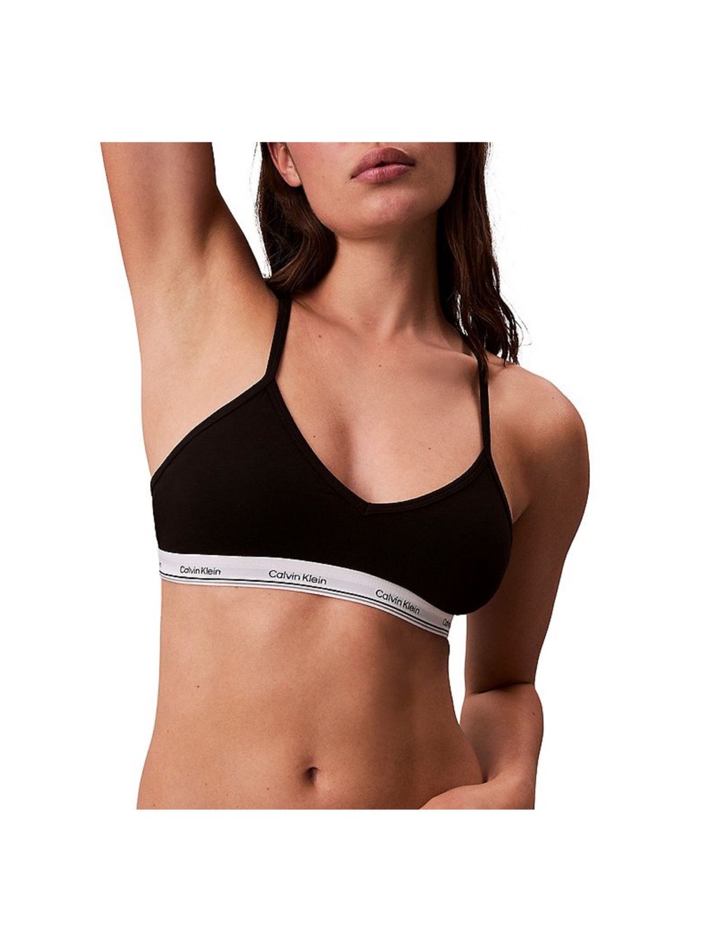 Calvin Klein Black Y Shaped Straps with Pads Bralette with Boy Short Panty Set